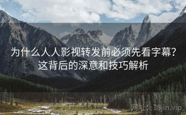 为什么人人影视转发前必须先看字幕？这背后的深意和技巧解析
