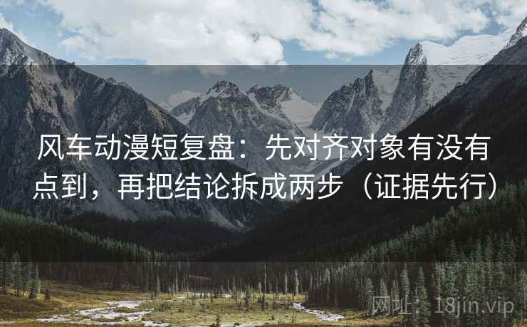 风车动漫短复盘：先对齐对象有没有点到，再把结论拆成两步（证据先行）